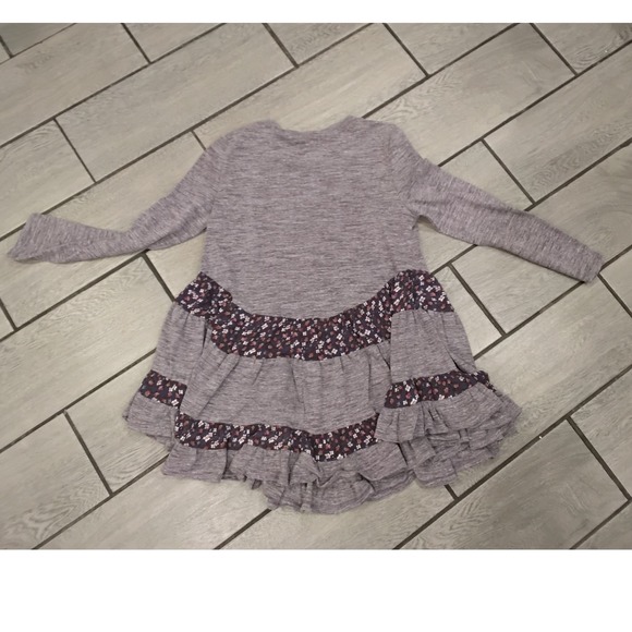 Easel Gray and Floral Long Sleeve Dress - Picture 6 of 7